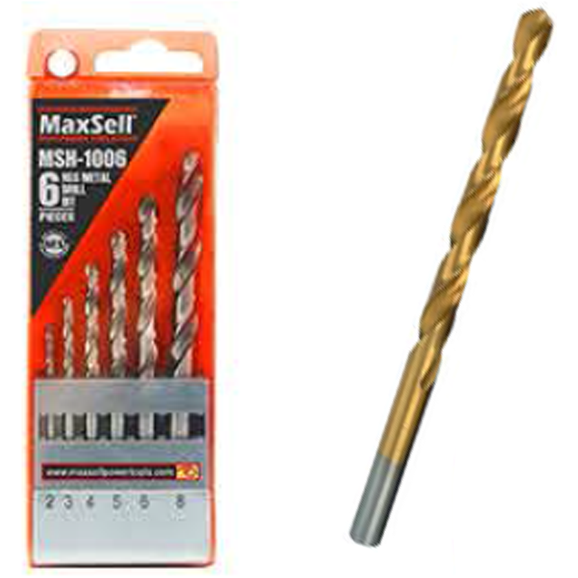 Maxsell MSH-1006 HSS Titanium Drill Bit Set 6Pcs | MaxSell by KHM Megatools Corp. Maxsell MSH-1006 HSS Titanium Drill Bit Set 6Pcs | MaxSell by KHM Megatools Corp.